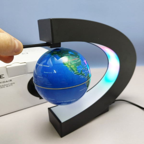 Магнитный левитирующий глобус с подсветкой Globe floating in midair / Светильник - ночник с RGB подсветкой